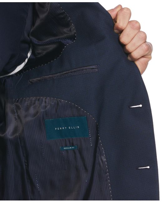 Perry Ellis Blue Performance Stretch Notch Lapel Suit Jacket for men