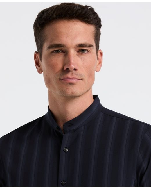 Perry Ellis Blue Ombre Stripe Slim Fit Long Sleeve Shirt for men