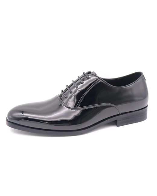 Perry Ellis Black Faux Leather Oxford Pattent Shoes for men