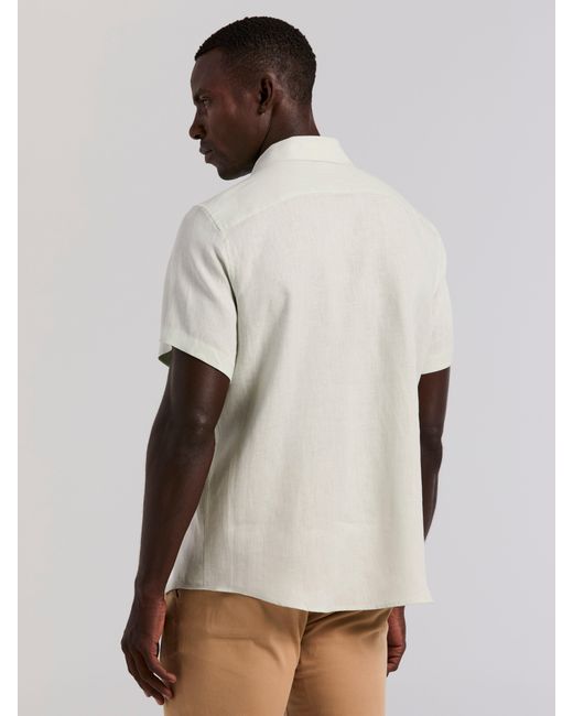 Perry Ellis Natural Linen Short Sleeve Shirt for men