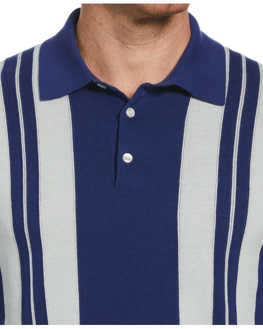 Perry Ellis Blue Striped Polo Sweater for men