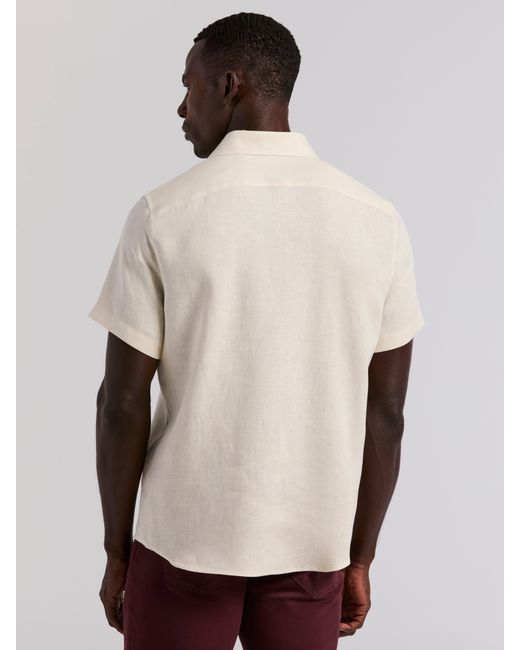 Perry Ellis Blue Linen Short Sleeve Shirt for men