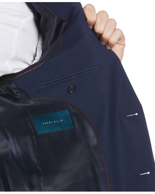 Perry Ellis Blue Slim Fit Washable Suit Jacket for men