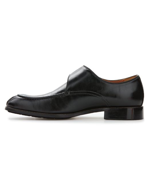 Perry Ellis Men's Black Single Monk Strap Dress Shoes