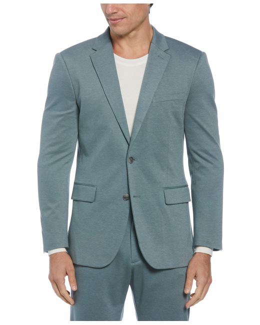 Perry Ellis Blue Slim Fit Two Tone Smart Knit Suit Jacket for men