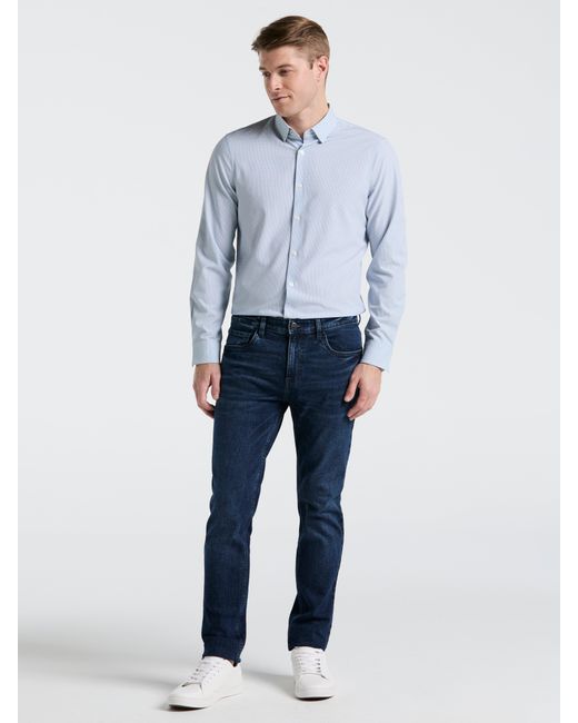 Perry Ellis Blue Slim Fit Float Pattern Shirt for men
