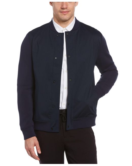Perry Ellis Synthetic Slim Fit Stretch Tech Pieced Bomber Jacket in