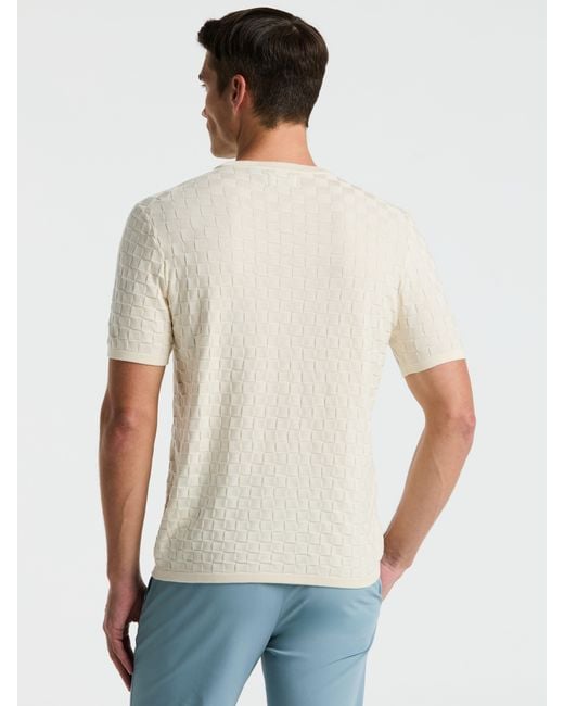 Perry Ellis Gray Square Pattern Crew Neck Sweater T-Shirt for men
