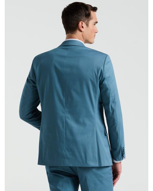 Perry Ellis Blue Slim Fit Cotton Blend Suit Jacket for men