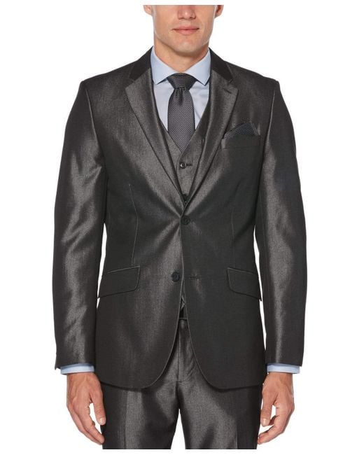 Perry Ellis Gray Slim Fit Iridescent Twill Suit Jacket for men