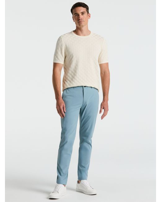 Perry Ellis Gray Square Pattern Crew Neck Sweater T-Shirt for men