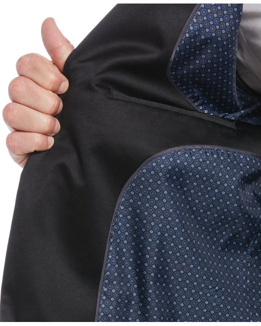Perry Ellis Black Slim Fit Contrast Tuxedo Jacket for men