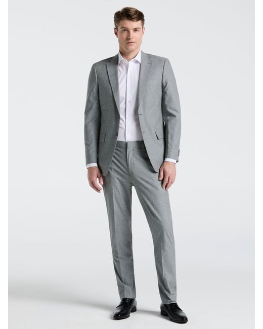 Perry Ellis Gray Slim Fit Solid Linen Blend Suit Jacket for men