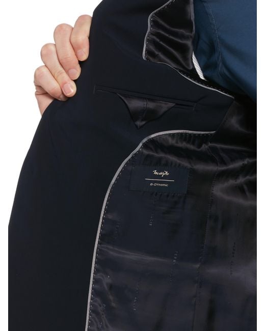 Perry Ellis Blue Slim Fit Textured Suit Jacket for men