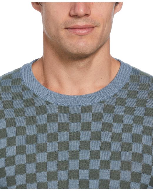 Perry Ellis Blue Tua X Collaboration Crew Neck Sweater T-Shirt for men