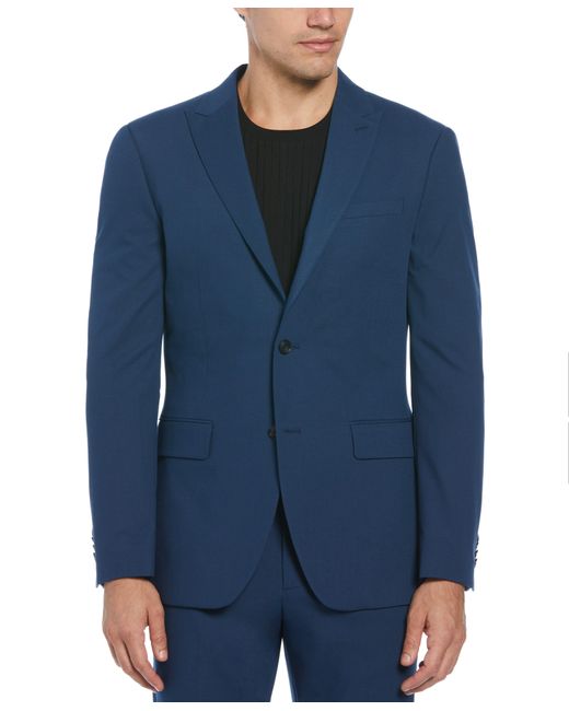Perry Ellis Blue Slim Fit Peak Lapel Louis Suit Jacket for men