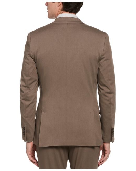 Perry Ellis Brown Slim Fit Herringbone Suit Jacket for men