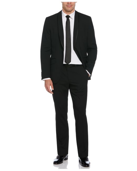 Perry Ellis Black Slim Fit Stretch Tuxedo Suit Jacket for men