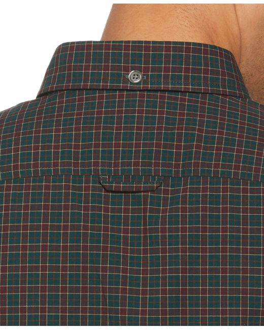 Perry Ellis Gray Long Sleeve Plaid Poplin Shirt for men