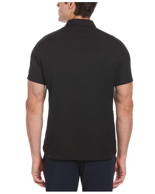 Perry Ellis Mens Short Sleeve Windowpane Total Stretch Shirt