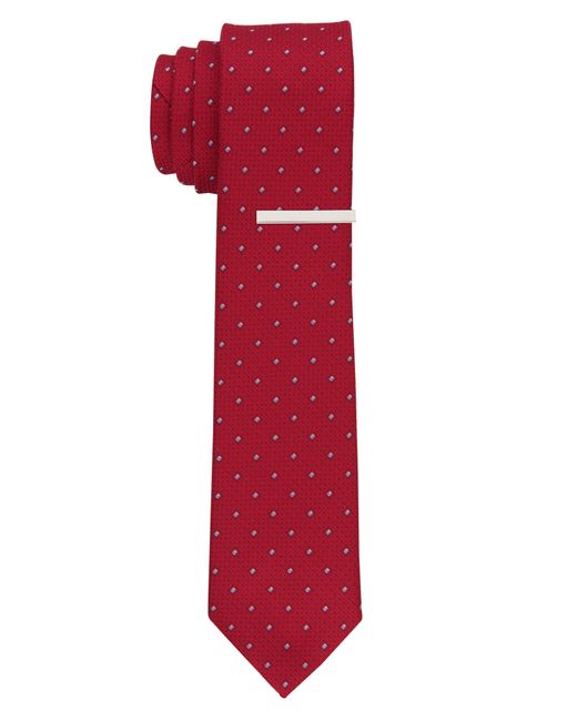 Perry Ellis Red Conley Neat Slim Tie for men