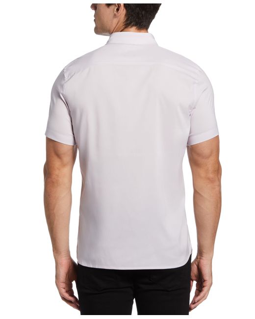 Perry Ellis White Total Stretch Slim Fit Heather Pocket Shirt for men