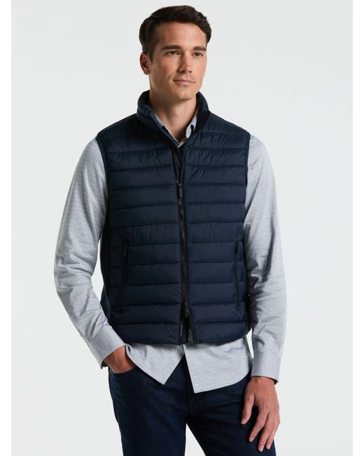 Perry Ellis Men's Blue Hybrid Lightweight Puffer Vest