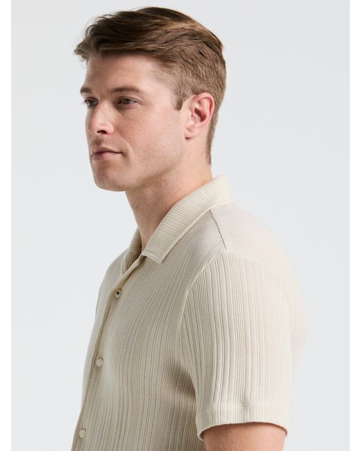 Perry Ellis Gray Ribbed Stripe Shirt for men