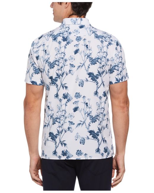 Perry Ellis Blue Total Stretch Floral Print Shirt for men