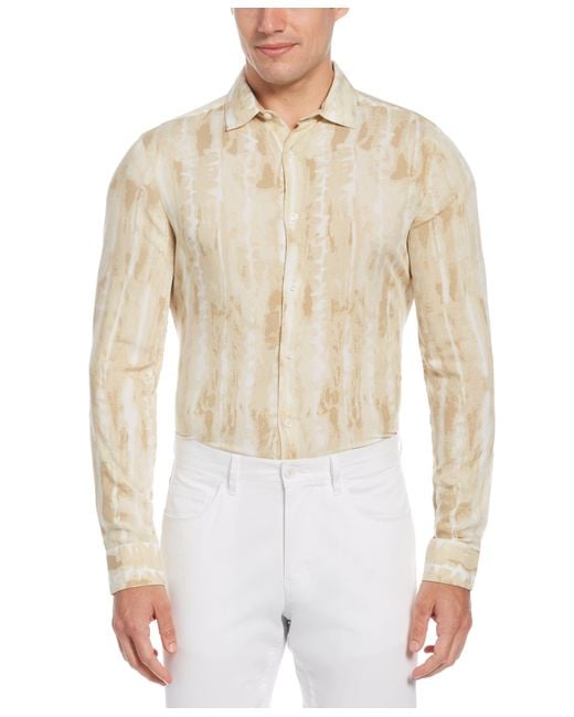 Perry Ellis Multicolor Paint Stripe Soft Long Sleeve Button-down Shirt for men