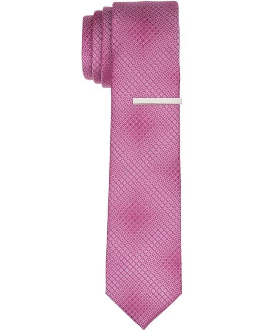 Perry Ellis Gray Solid Plain Weave Slim Necktie for men