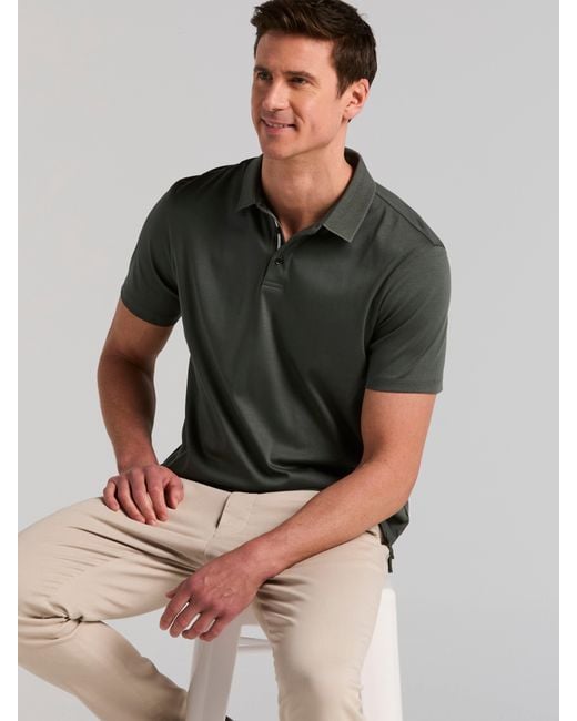 Perry Ellis Black Cool Interlock Polo for men