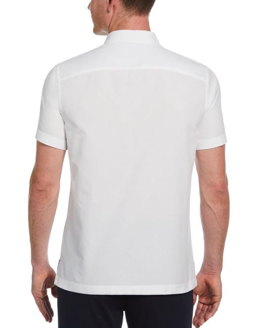 Perry Ellis White Short Sleeve Solid Oxford Shirt for men