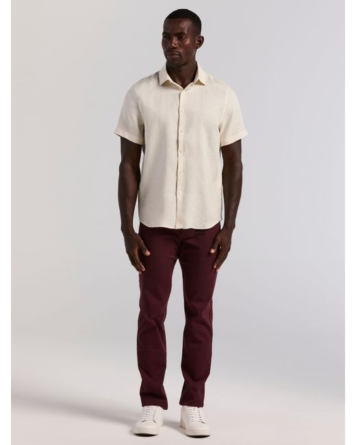 Perry Ellis Blue Linen Short Sleeve Shirt for men