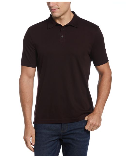 Perry Ellis Black Big And Tall Smart Interlock Solid Polo for men