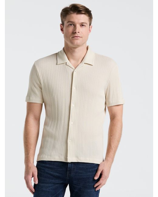 Perry Ellis Gray Ribbed Stripe Shirt for men