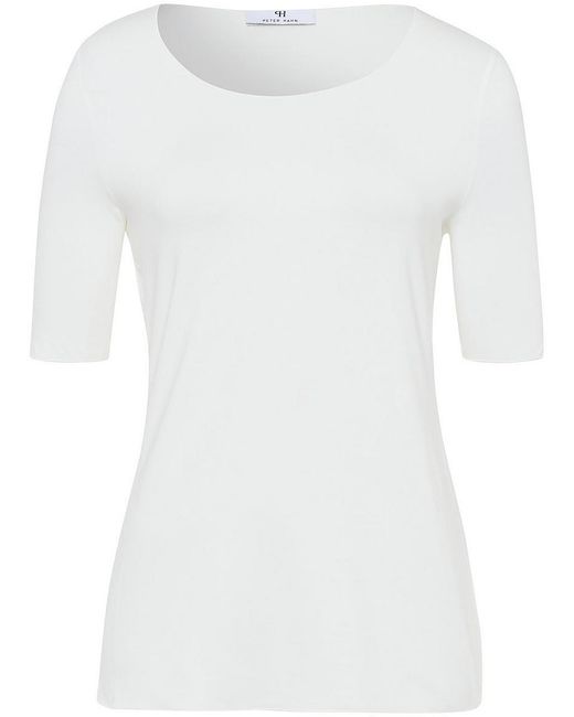 Peter Hahn White Rundhals-shirt mit langem 1/2-arm, , gr. 38, viskose