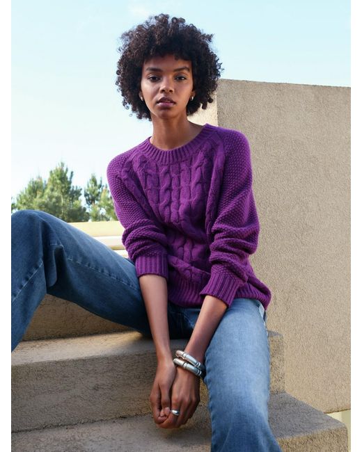 include Purple Rundhals-Pullover