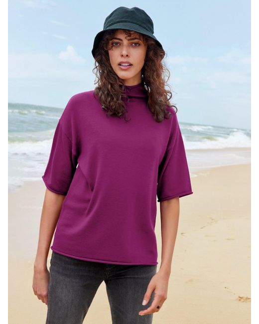 Peter Hahn Red Pullover Stehkragen