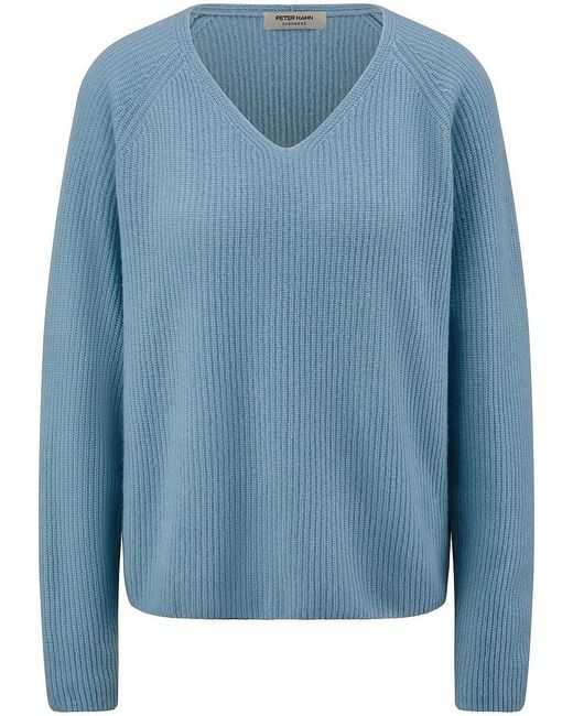 Peter Hahn Blue V-Pullover Aus 100% Kaschmir