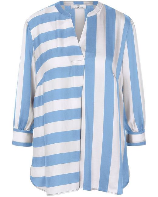 Peter Hahn Blue Bluse V-Ausschnitt