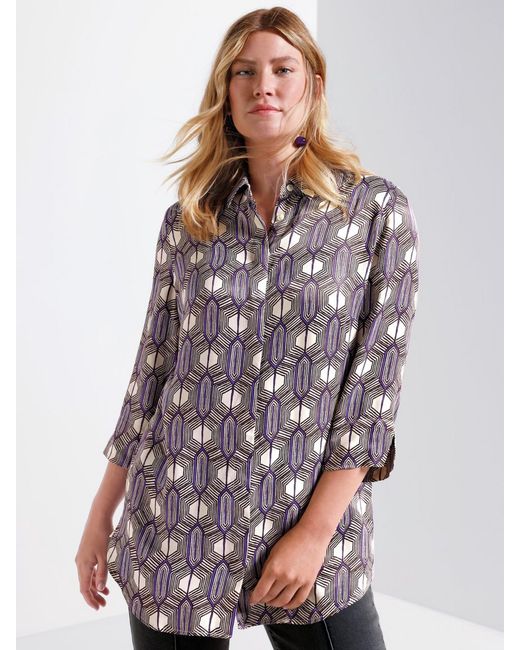 Anna Aura Gray Long-Bluse 3/4-Arm