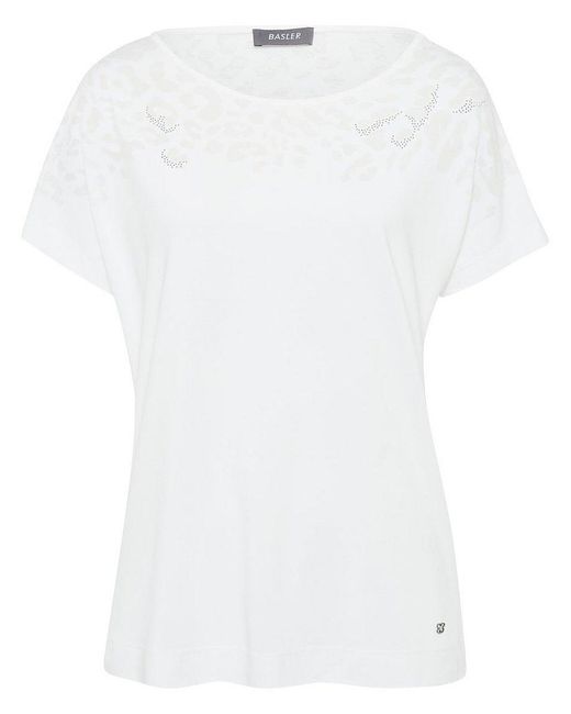 Basler White Rundhals-shirt
