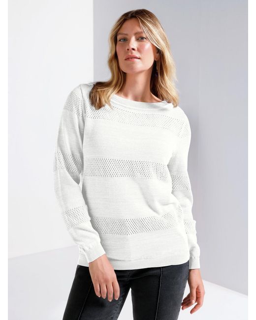 Anna Aura White Rundhals-Pullover