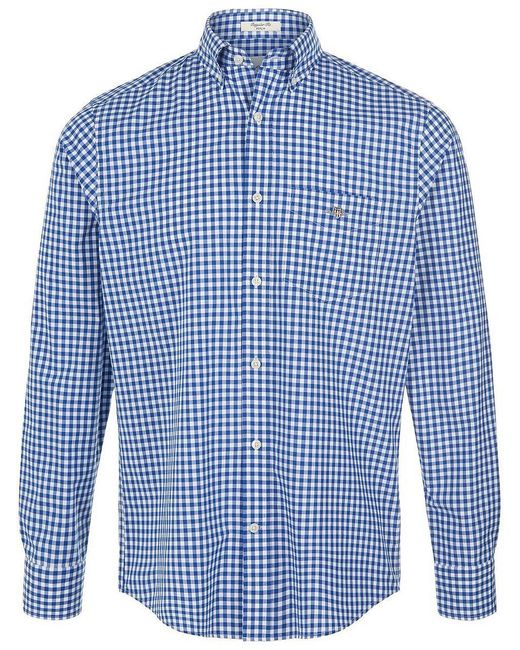 Gant Overhemd 100% Katoen Van in het Blue voor heren