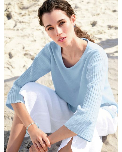 Peter Hahn Blue Rundhals-Pullover 3/4-Arm