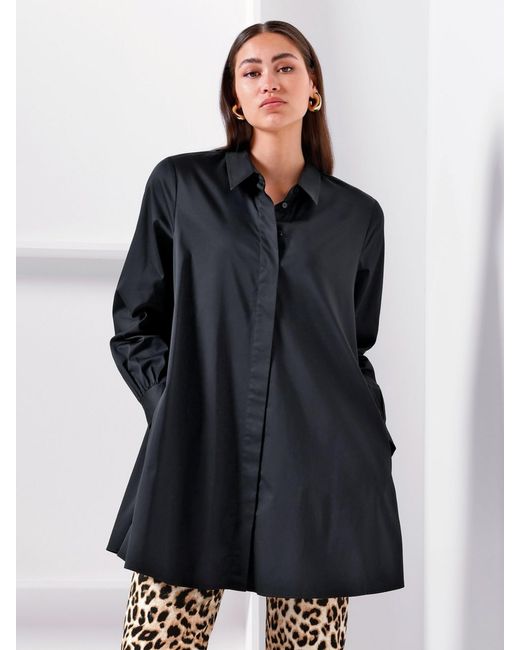 Emilia Lay Black Long-Bluse, Gr. M