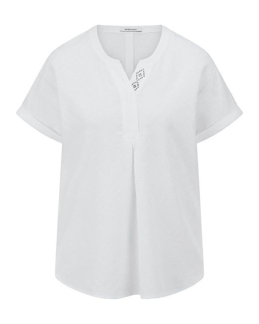 Peter Hahn White Long-Bluse