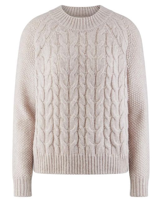 include White Rundhals-Pullover