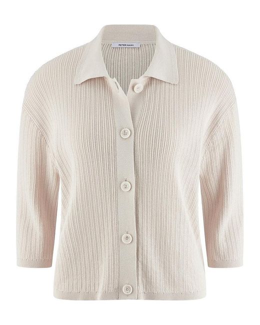 Peter Hahn White Strickjacke 3/4-Arm